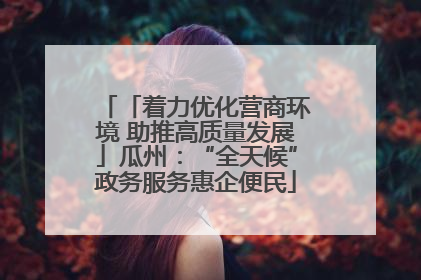 「着力优化营商环境 助推高质量发展」瓜州：“全天候”政务服务惠企便民