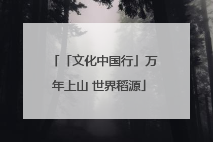 「文化中国行」万年上山 世界稻源