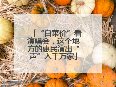 “白菜价”看演唱会，这个地方的惠民演出“声”入千万家