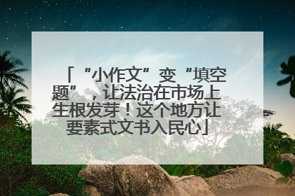 “小作文”变“填空题”，让法治在市场上生根发芽！这个地方让要素式文书入民心