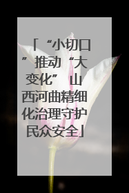 “小切口”推动“大变化” 山西河曲精细化治理守护民众安全