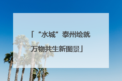 “水城”泰州绘就万物共生新图景