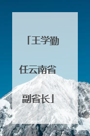 王学勤任云南省副省长