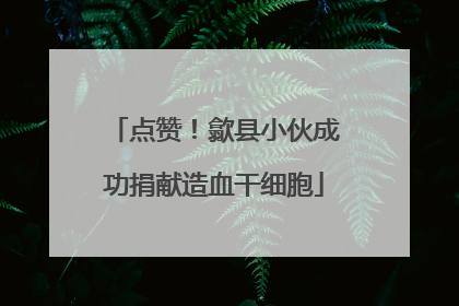 点赞！歙县小伙成功捐献造血干细胞