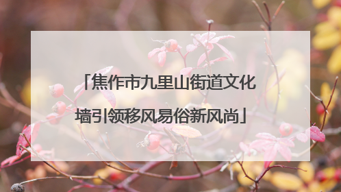 焦作市九里山街道文化墙引领移风易俗新风尚