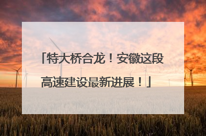 特大桥合龙！安徽这段高速建设最新进展！