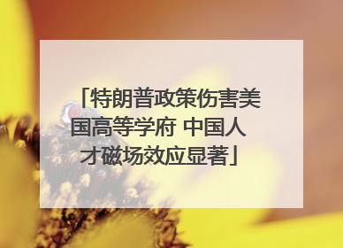 特朗普政策伤害美国高等学府 中国人才磁场效应显著