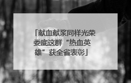 献血献浆同样光荣 娄底这群“热血英雄”获全省表彰