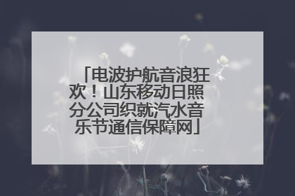 电波护航音浪狂欢！山东移动日照分公司织就汽水音乐节通信保障网