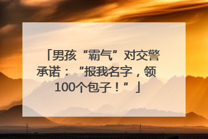 男孩“霸气”对交警承诺：“报我名字，领100个包子！”