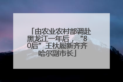 由农业农村部调赴黑龙江一年后，“80后”王杕履新齐齐哈尔副市长