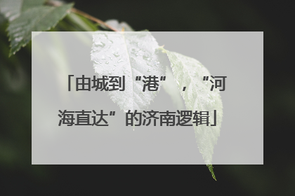 由城到“港”，“河海直达”的济南逻辑