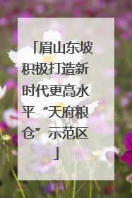 眉山东坡积极打造新时代更高水平“天府粮仓”示范区