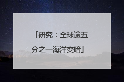 研究：全球逾五分之一海洋变暗
