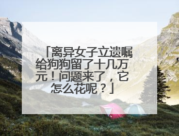 离异女子立遗嘱给狗狗留了十几万元！问题来了，它怎么花呢？