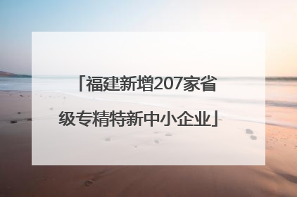 福建新增207家省级专精特新中小企业