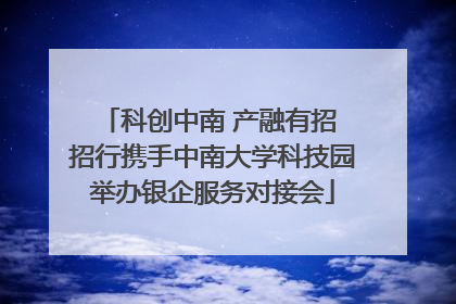 科创中南 产融有招 招行携手中南大学科技园举办银企服务对接会