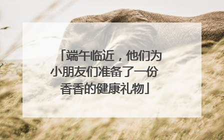 端午临近，他们为小朋友们准备了一份香香的健康礼物