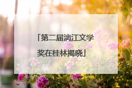 第二届漓江文学奖在桂林揭晓