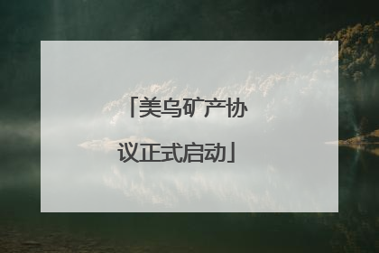 美乌矿产协议正式启动