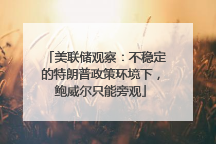 美联储观察：不稳定的特朗普政策环境下，鲍威尔只能旁观