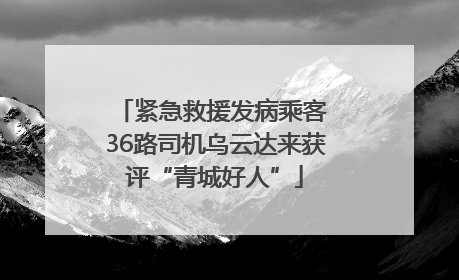 紧急救援发病乘客 36路司机乌云达来获评“青城好人”