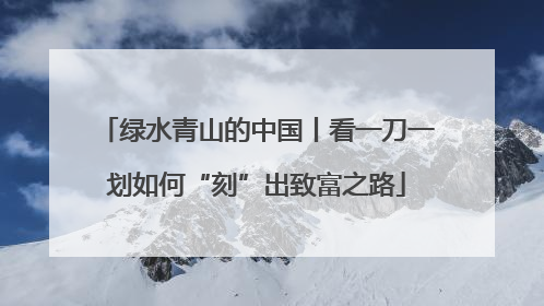 绿水青山的中国丨看一刀一划如何“刻”出致富之路