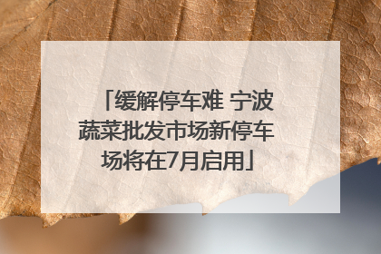 缓解停车难 宁波蔬菜批发市场新停车场将在7月启用