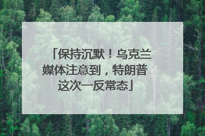 保持沉默！乌克兰媒体注意到，特朗普这次一反常态