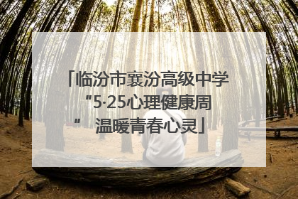 临汾市襄汾高级中学“5·25心理健康周” 温暖青春心灵