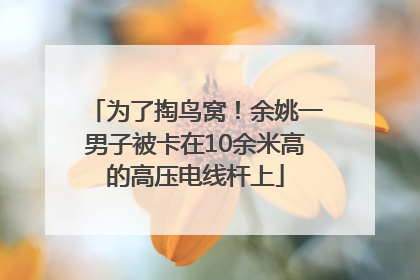 为了掏鸟窝！余姚一男子被卡在10余米高的高压电线杆上