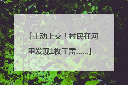 主动上交！村民在河里发现1枚手雷……