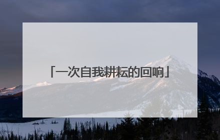 一次自我耕耘的回响
