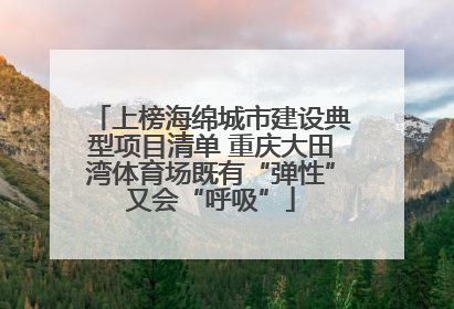 上榜海绵城市建设典型项目清单 重庆大田湾体育场既有“弹性”又会“呼吸”