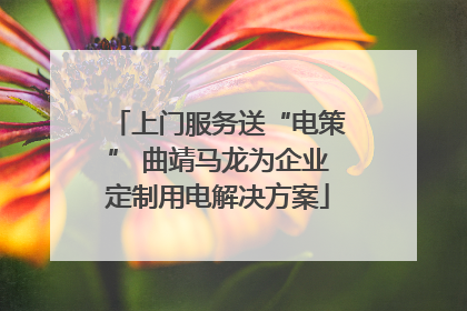 上门服务送“电策” 曲靖马龙为企业定制用电解决方案