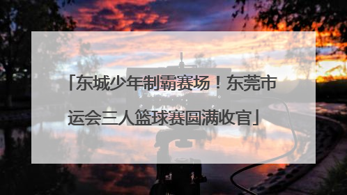 东城少年制霸赛场！东莞市运会三人篮球赛圆满收官