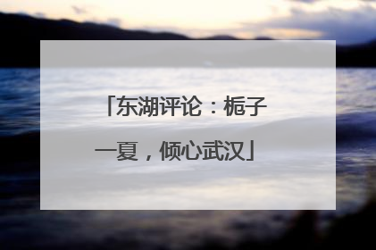 东湖评论：栀子一夏，倾心武汉