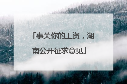 事关你的工资，湖南公开征求意见