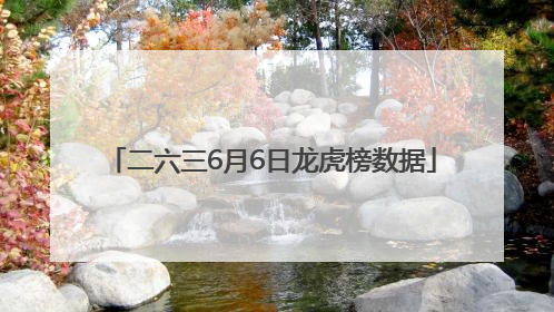二六三6月6日龙虎榜数据