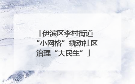 伊滨区李村街道 “小网格”撬动社区治理“大民生”