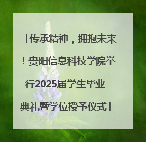 传承精神，拥抱未来！贵阳信息科技学院举行2025届学生毕业典礼暨学位授予仪式