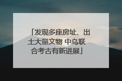 发现多座房址、出土大量文物 中乌联合考古有新进展