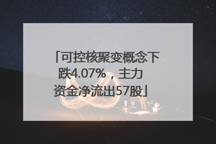 可控核聚变概念下跌4.07%，主力资金净流出57股