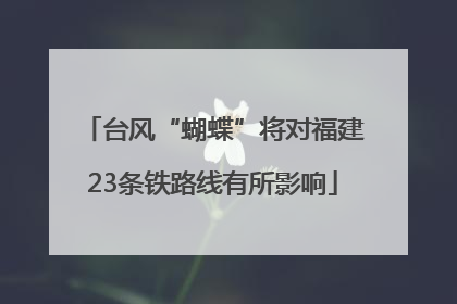 台风“蝴蝶”将对福建23条铁路线有所影响