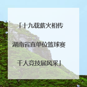 十九载薪火相传 湖南省直单位篮球赛千人竞技展风采