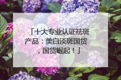 十大专业认证祛斑产品：美白淡斑国货，国货崛起！