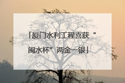 厦门水利工程喜获“闽水杯”两金一银