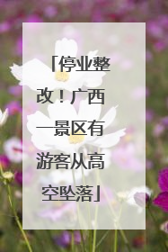 停业整改！广西一景区有游客从高空坠落
