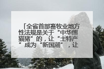 全省首部畜牧业地方性法规是关于“中华熊猫猪”的，让“土特产”成为“新国潮”，让“农产品”升格为“城市IP”
