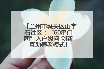 兰州市城关区山字石社区：“60串门团”入户慰问 创新互助养老模式